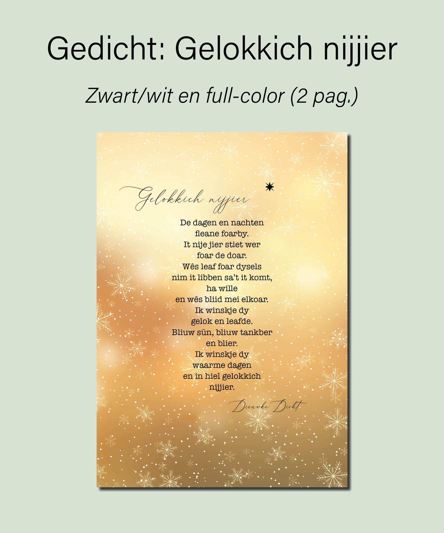 Gedicht: gelokkich nijjier