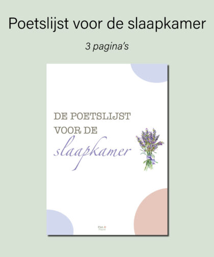 poetslijst slaapkamer