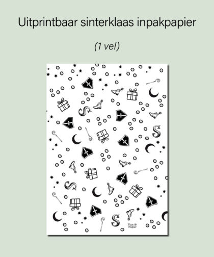 Sinterklaas uitprintbaar inpakpapier