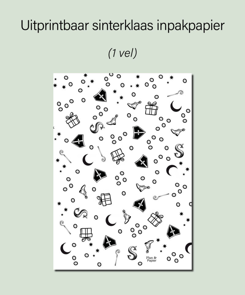 Sinterklaas uitprintbaar inpakpapier