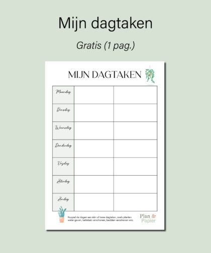 mijn dagtaken
