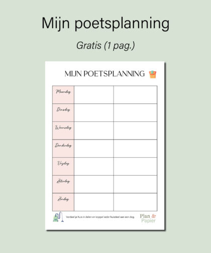 Mijn poetsplanning