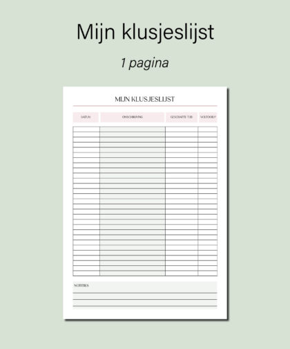 Mijn klusjeslijst