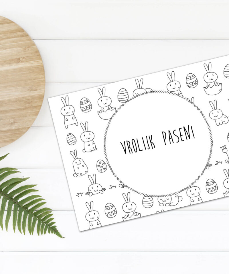 Pasen placemat (zwart/wit)