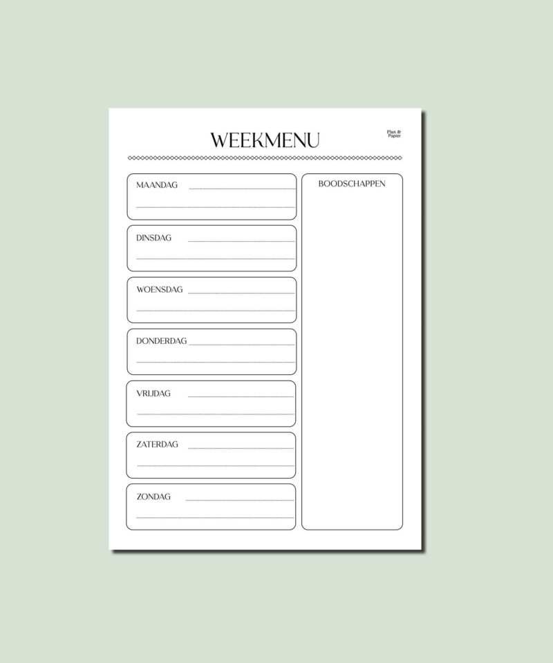 Weekmenu met boodschappenvak - Afbeelding 2