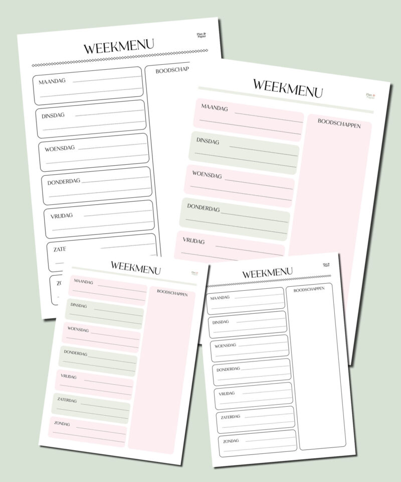 Weekmenu met boodschappenvak - Afbeelding 5