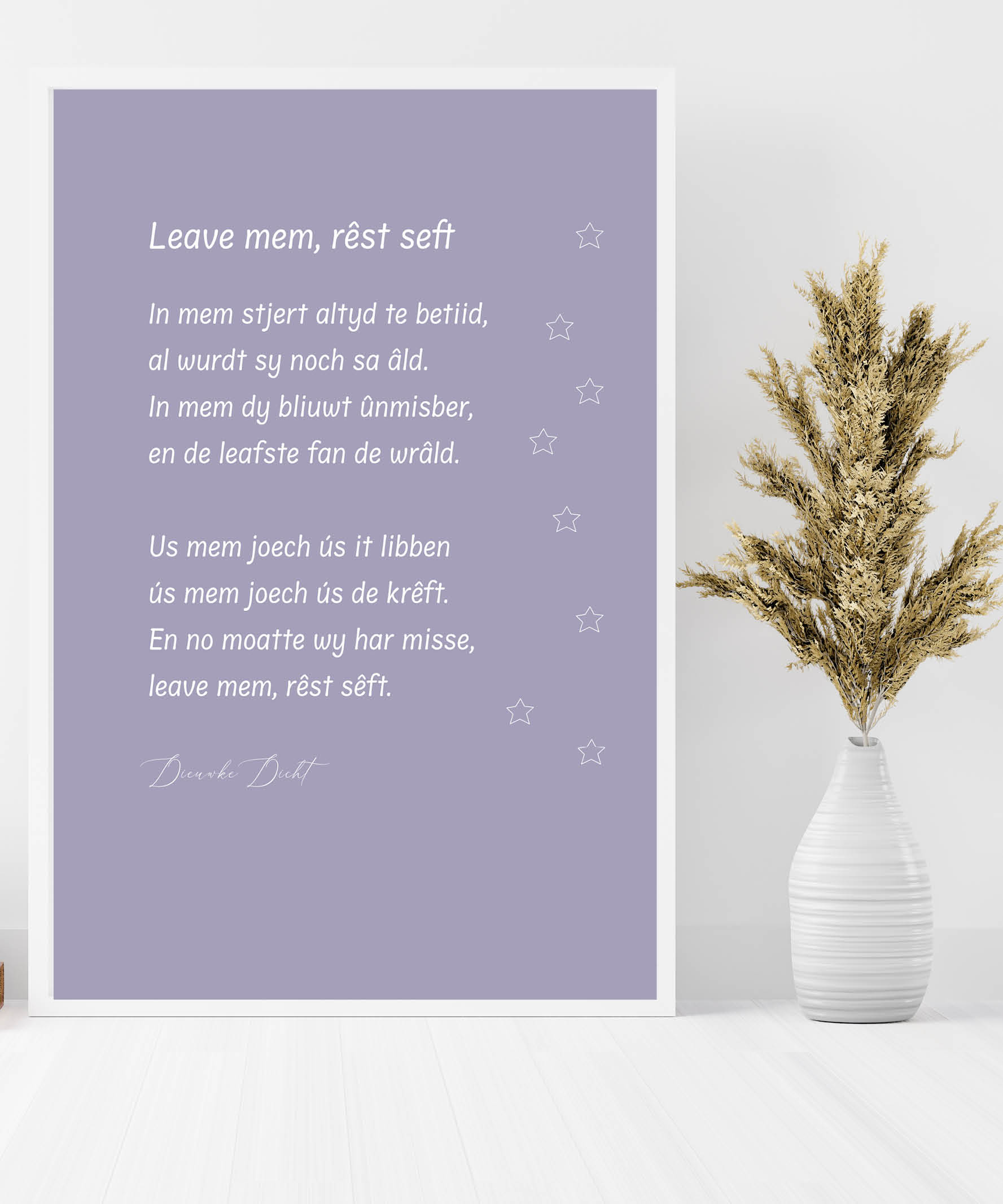 Fries gedicht: Leave mem, rêst sêft