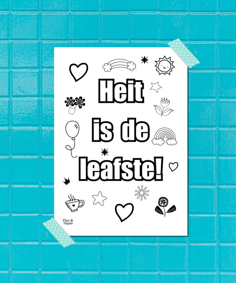 Kleurplaat: heit is de leafste - Afbeelding 5