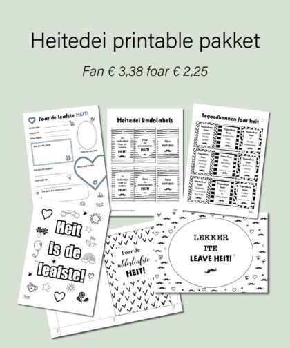Heitedei printable pakket (Frysk)