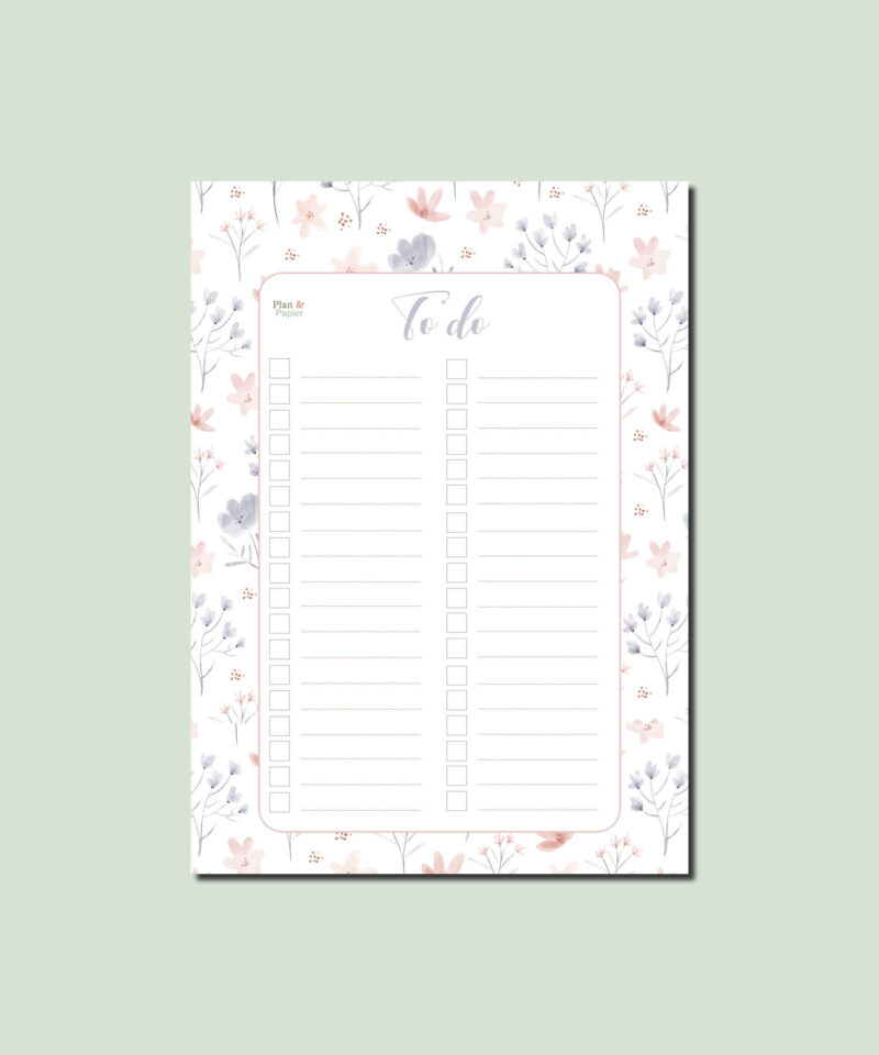 Printbare to do lijst - aquarel bloemen - Afbeelding 3