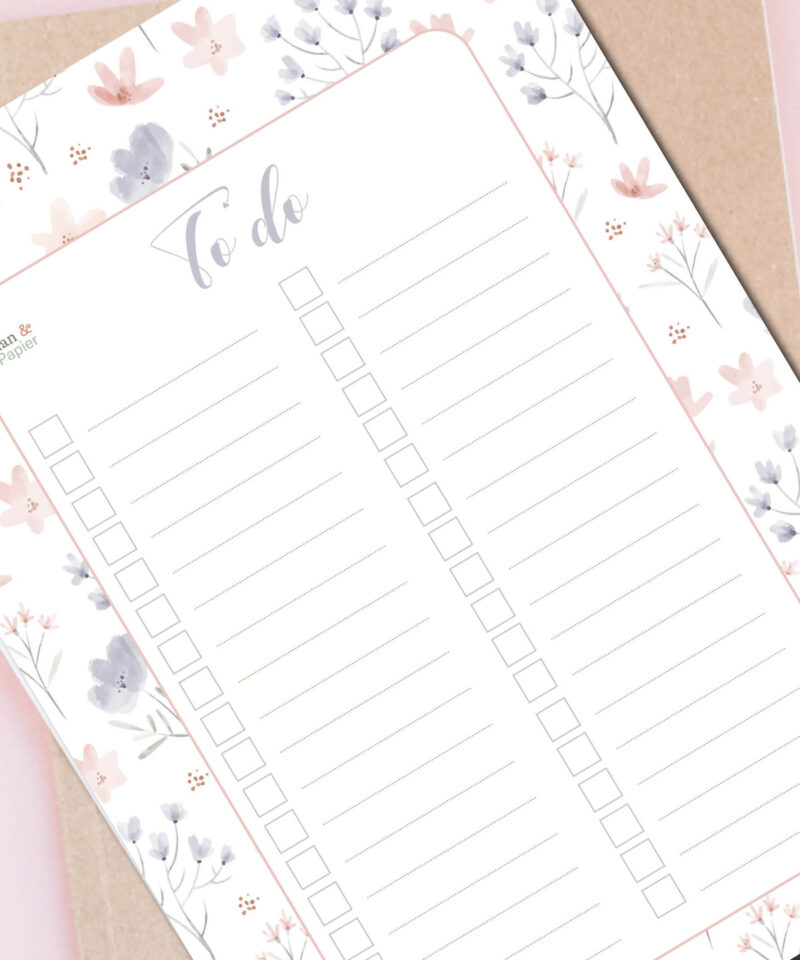 Printbare to do lijst - aquarel bloemen - Afbeelding 5