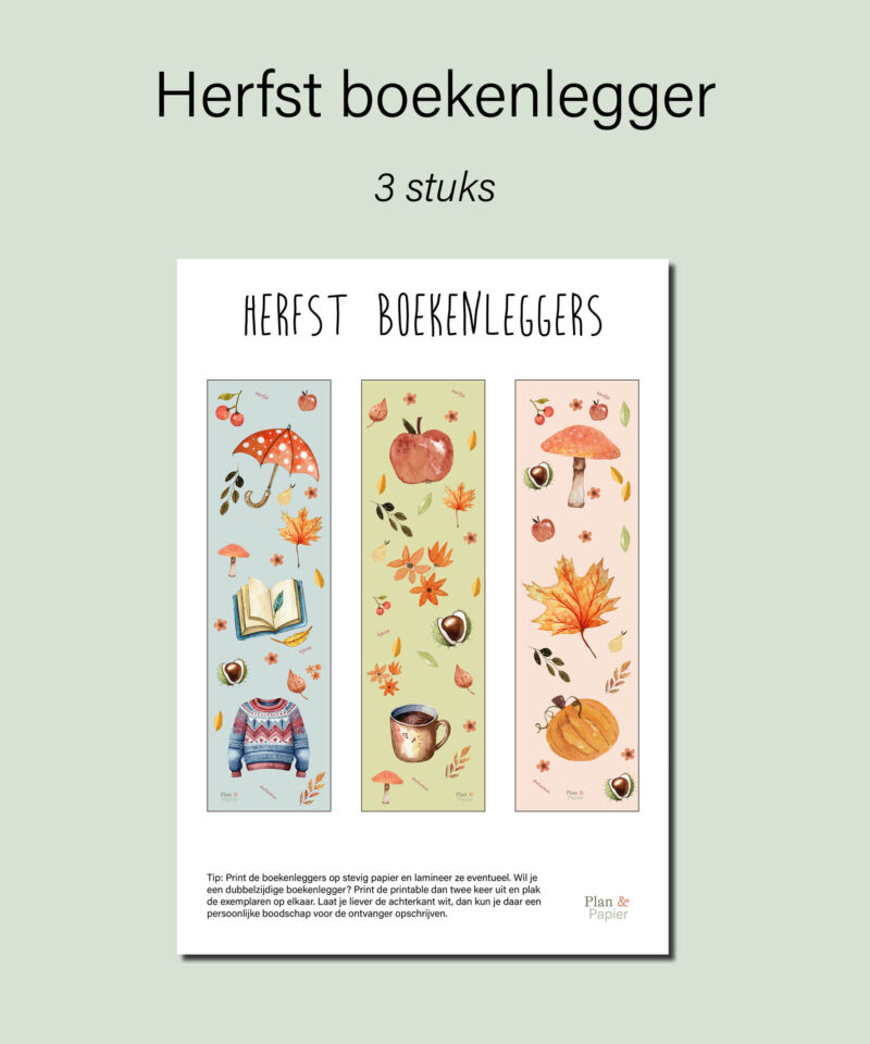 Herfst boekenleggers (3 stuks) - Afbeelding 2