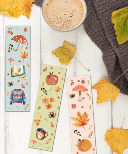 Herfst boekenleggers (3 stuks)