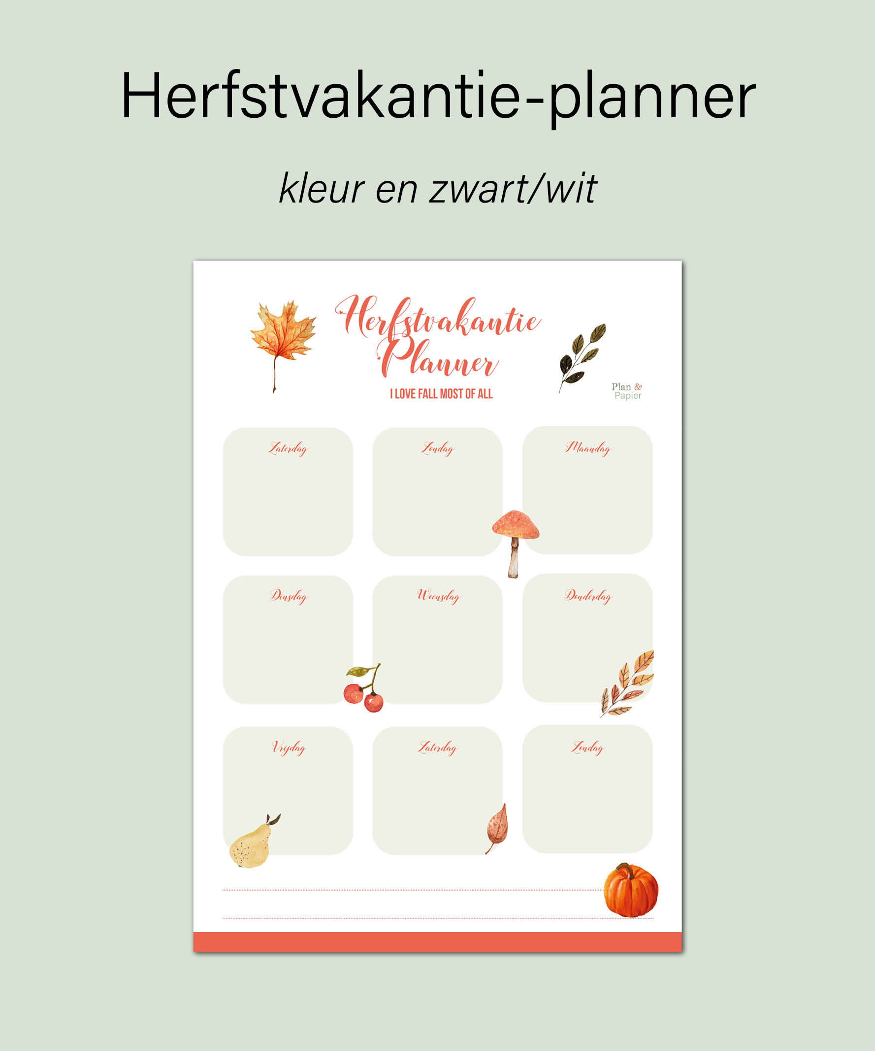 herfstvakantieplanner