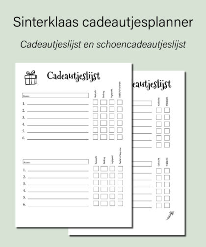 sinterklaas cadeautjesplanner