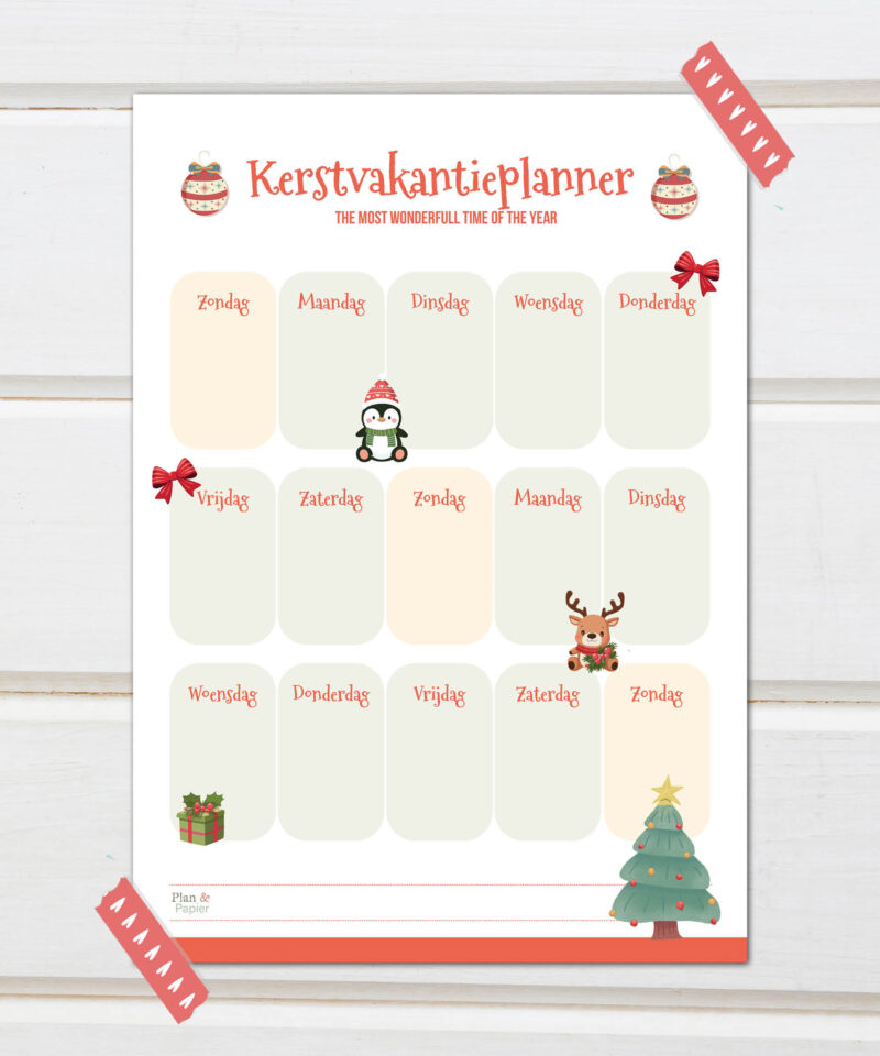kerstvakantieplanner
