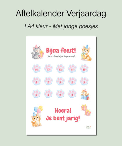 Aftelkalender Verjaardag Poesjes