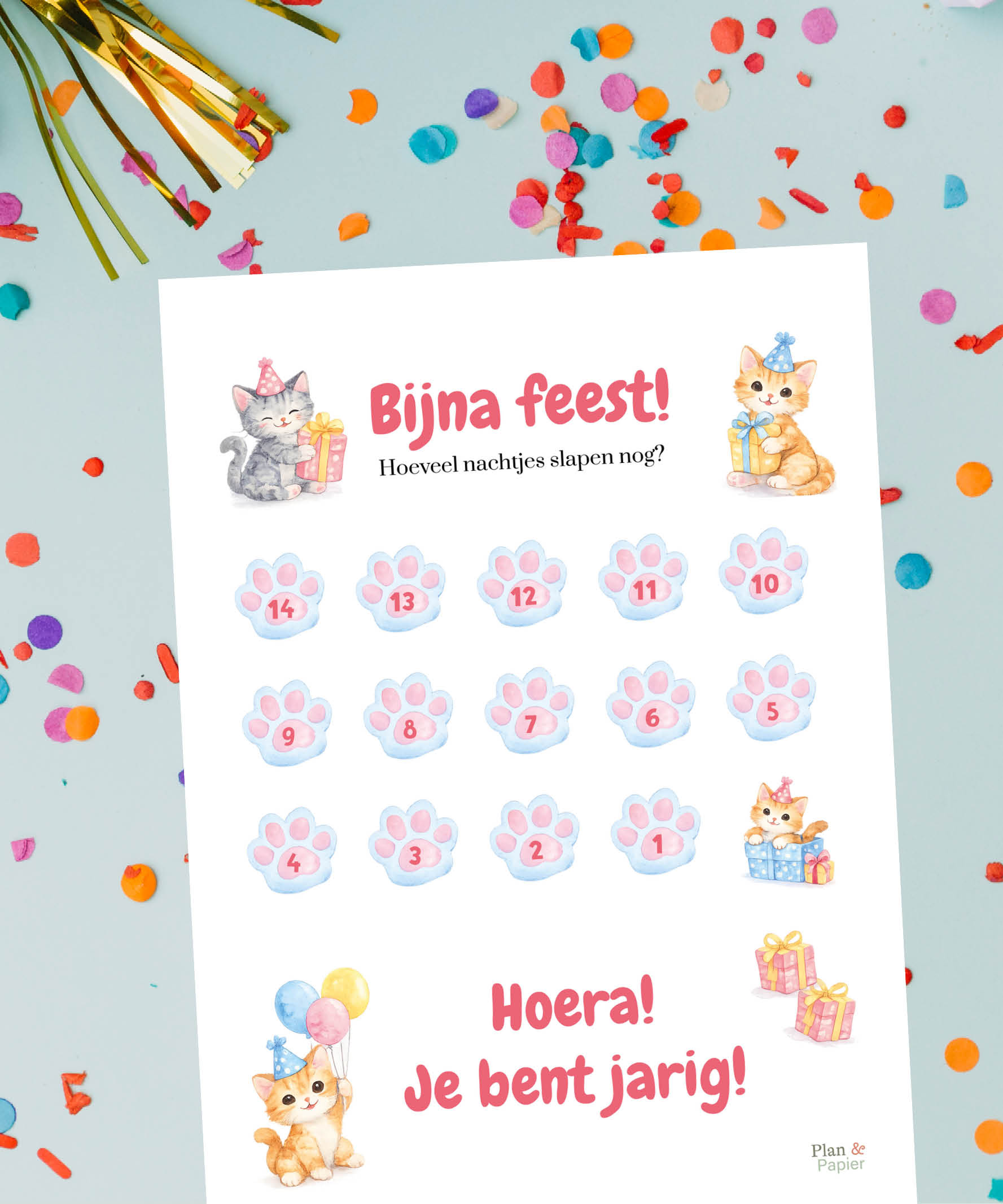 Aftelkalender Verjaardag Poesjes - Afbeelding 2