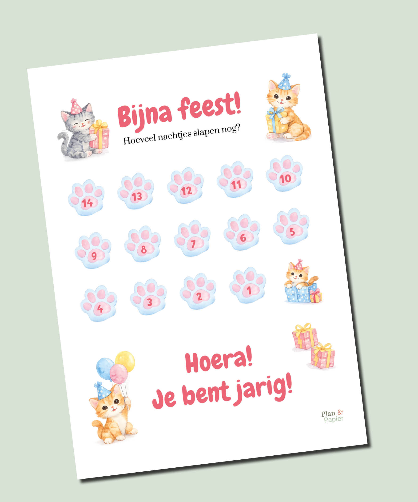 Aftelkalender Verjaardag Poesjes - Afbeelding 3